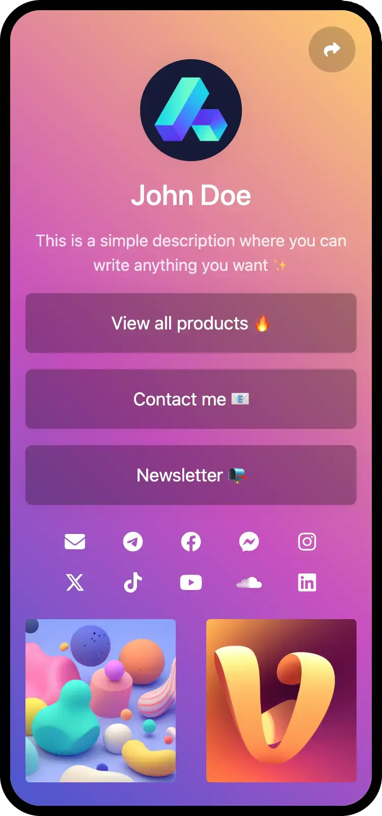 Screenshot of Loop page examples